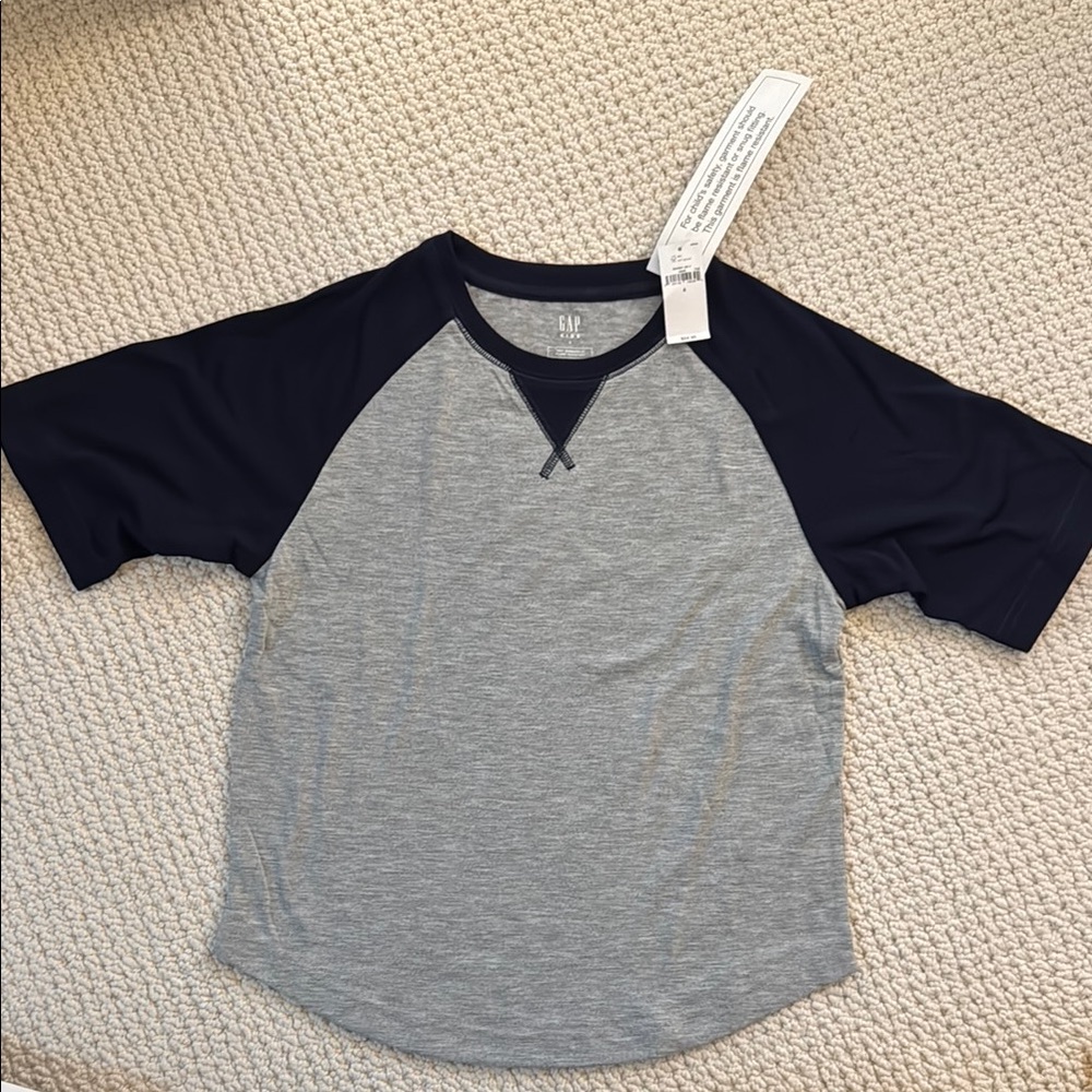 GAP Kids Grey and Navy Raglan Shirt